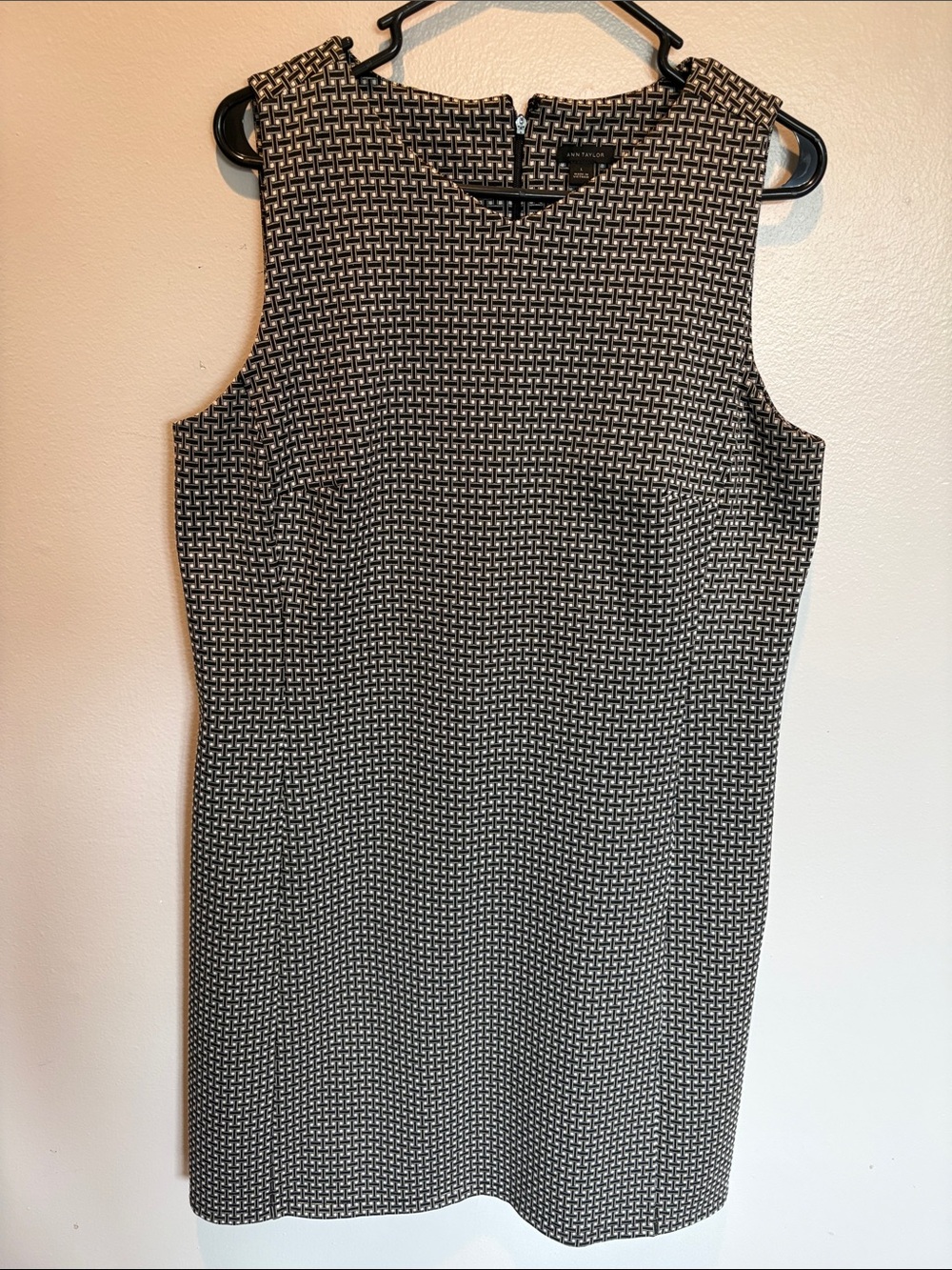 Ann Taylor Black and White Sleeveless Sheath Dress